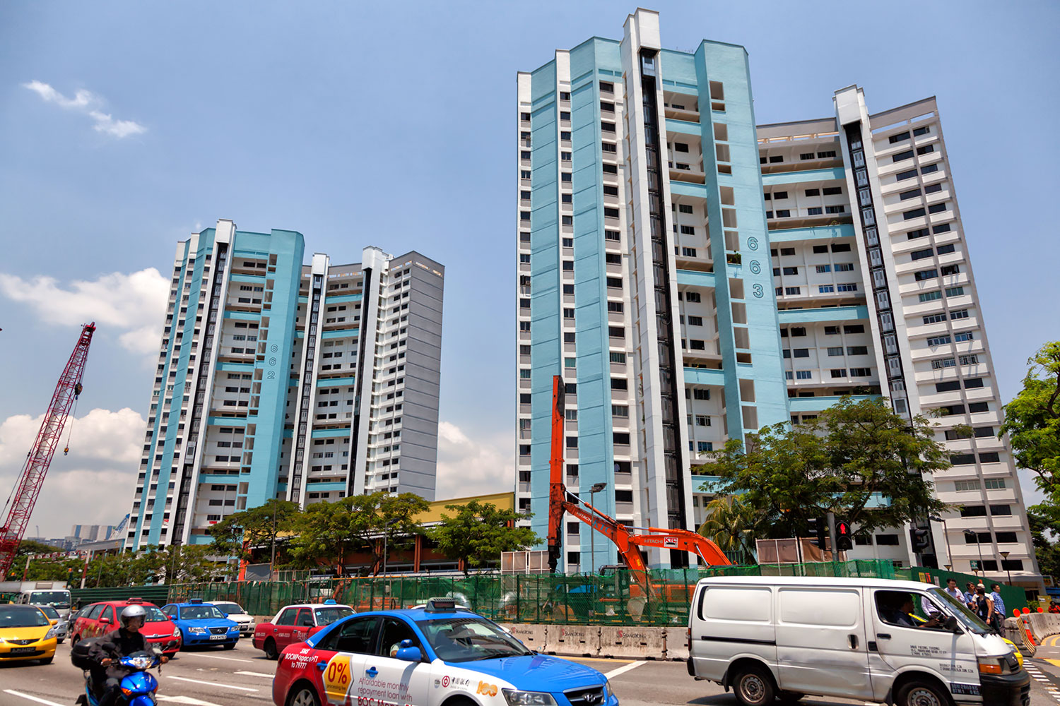 シンガポールの大半の人が住む公団住宅HDR（バブルリフト付き）