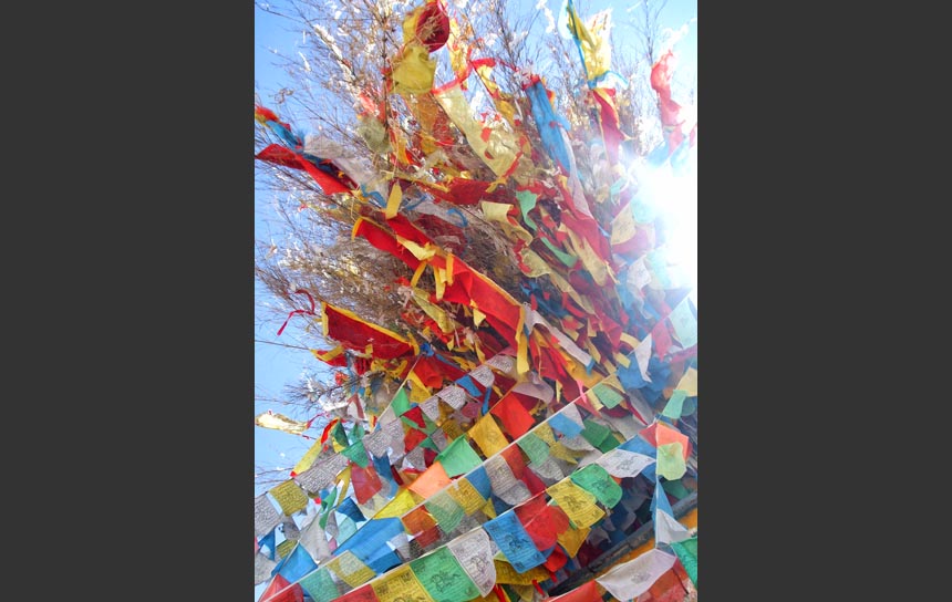 チベットの祈祷旗、五色のタルチョ